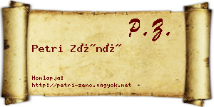 Petri Zénó névjegykártya